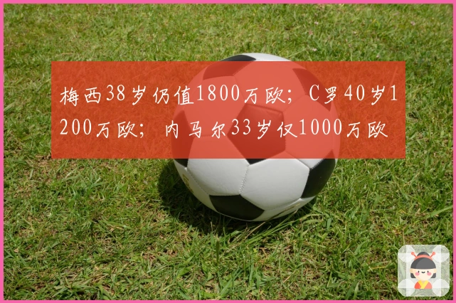 梅西38岁仍值1800万欧；C罗40岁1200万欧；内马尔33岁仅1000万欧